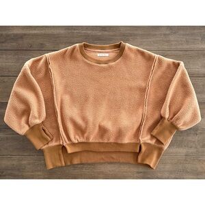 Free People We The Free Oversized Cozy Camden Sweatshirt Sherpa Relaxed Pullover